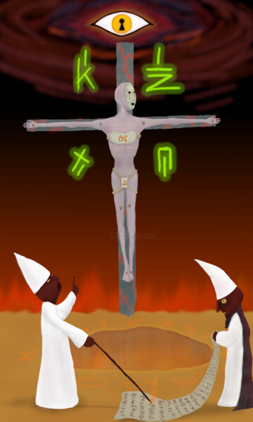 Digitale Kunst mit dem Titel "Religious Trauma" von Andrey Elenev, Original-Kunstwerk, Digitale Malerei