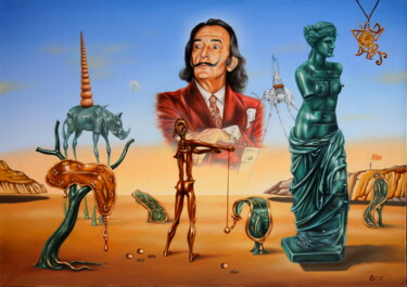 Картина под названием "Оммаж Дали. Сальвад…" - Андрей Горенков, Подлинное произведение искусства, Масло