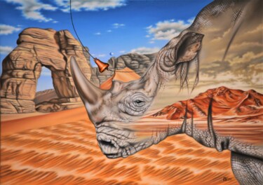 Картина под названием ""Носорог наполненны…" - Андрей Горенков, Подлинное произведение искусства, Масло