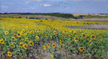 На солнечных полях. In sunny fields Картина под названием "На солнечных полях.…" - Андрей Жилов, Подлинное произведение искусства, Масло Установлен на Подрамник