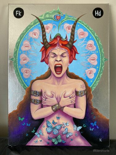 Картина под названием "Fuck Hard" - Andrey Klenin, Подлинное произведение искусства, Масло