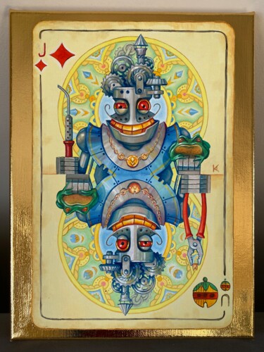 Schilderij getiteld "Jack of Diamonds" door Andrey Klenin, Origineel Kunstwerk, Olie