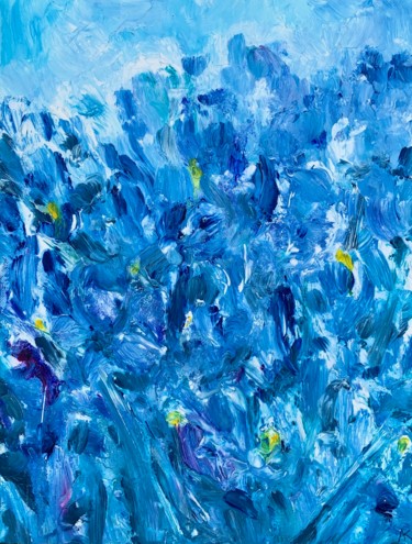 Картина под названием "Irises wave" - Andrey Kryuk, Подлинное произведение искусства, Акрил