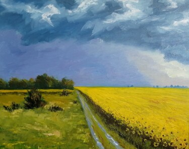 Картина под названием "After the rain" - Andrey Nesterov, Подлинное произведение искусства, Масло