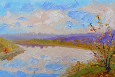 Pintura intitulada "Autumn shore" por Andrey Nesterov, Obras de arte originais, Óleo
