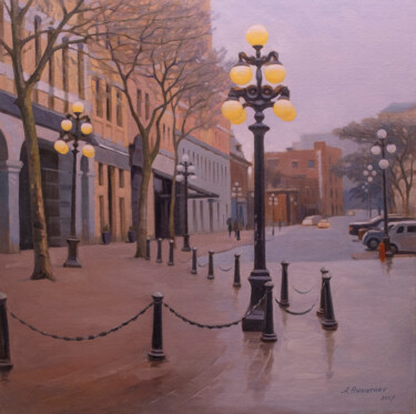 Painting titled "Early morning" by Andrey Pingachev, Original Artwork, Oil