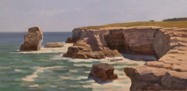 Painting titled "Stone bay" by Andrey Pingachev, Original Artwork, Oil