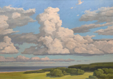 Malarstwo zatytułowany „Clouds” autorstwa Andrey Pingachev, Oryginalna praca, Olej Zamontowany na Karton