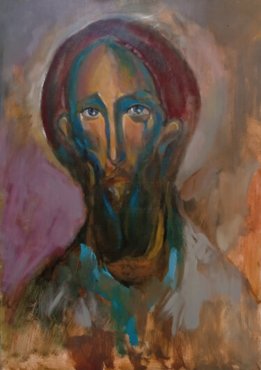 Peinture intitulée "Christ" par Andrey Piskun, Œuvre d'art originale, Huile