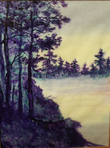 Картина под названием "Сосны на берегу. Ту…" - Andrey Rugaev, Подлинное произведение искусства, Чернила