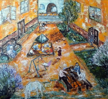 Картина под названием "Весна на Воробьиной…" - Андрей Сахапов, Подлинное произведение искусства, Масло