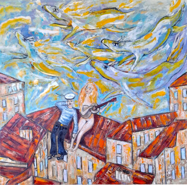 Pintura titulada "Утро. Воскресенье." por Andrei Sakhapov, Obra de arte original, Oleo Montado en Bastidor de camilla de mad…