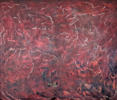 Painting titled "В этом месте они по…" by Andrei Sakhapov, Original Artwork, Oil Mounted on Wood Stretcher frame