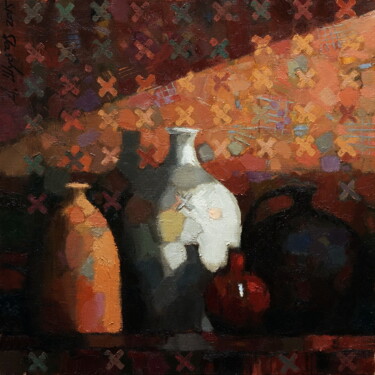 Painting titled "Письмо крестом" by Andrey Shustov, Original Artwork, Oil