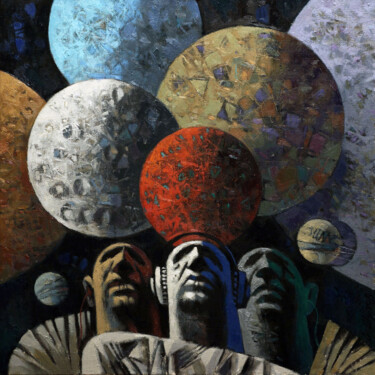 Картина под названием "Музыка сфер" - Andrey Shustov, Подлинное произведение искусства, Масло