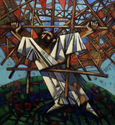Malerei mit dem Titel "Икар Дедалович" von Andrey Shustov, Original-Kunstwerk, Öl