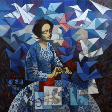 Peinture intitulée "Оригами" par Andrey Shustov, Œuvre d'art originale, Huile