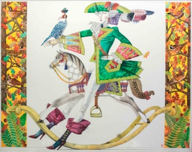 Картина под названием "Horsewoman" - Andrey Simakov, Подлинное произведение искусства, Другой