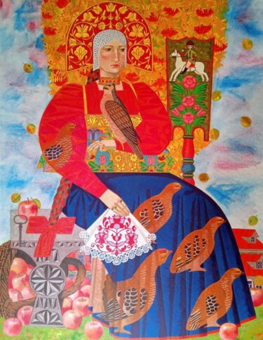 Painting titled "September from Slav…" by Andrey Simakov, Original Artwork, Oil