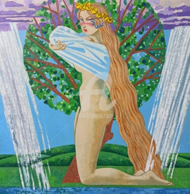 Pittura intitolato "Spring Waters" da Andrey Simakov, Opera d'arte originale, Olio