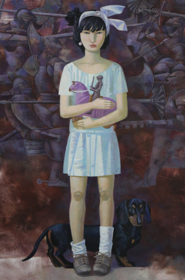 Картина под названием "Daughter of Samurai" - Andrey Simakov, Подлинное произведение искусства, Масло