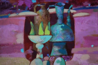 Картина под названием "Three pears" - Andrey Simakov, Подлинное произведение искусства, Масло