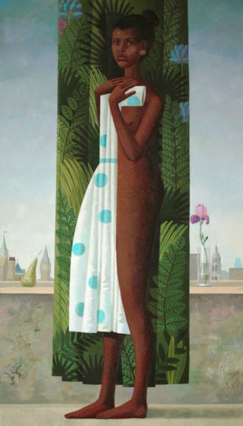 Painting titled "African Venus" by Andrey Simakov, Original Artwork, Oil