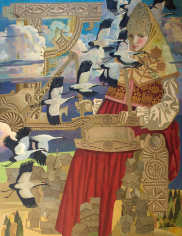 Pittura intitolato "October" da Andrey Simakov, Opera d'arte originale, Olio