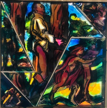 Pittura intitolato "Daphne's Sacrifice…" da Andrey Tsers, Opera d'arte originale, Acrilico