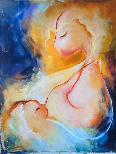 Painting titled "Madonna" by Andrey Tsers, Original Artwork, Oil