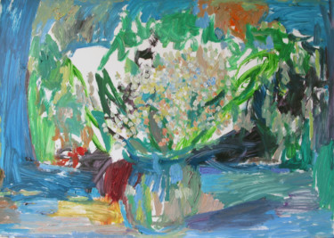 Peinture intitulée "lilies of the valley" par Andrey Vishnevskiy, Œuvre d'art originale, Huile