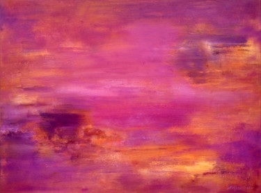 Картина под названием "Sunset 60x80cm" - Andrey Visokinsky, Подлинное произведение искусства, Акрил Установлен на Деревянная…