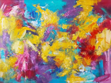 Painting titled "Spring has come (90…" by Andrey Visokinsky, Original Artwork, Acrylic Mounted on Wood Stretcher frame