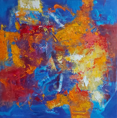 Painting titled "Cosmic Rhythms (80…" by Andrey Visokinsky, Original Artwork, Acrylic Mounted on Wood Stretcher frame