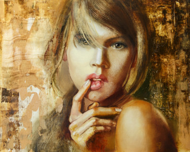 Картина под названием "Портрет" - Андрей Яковлев, Подлинное произведение искусства, Масло Установлен на картон