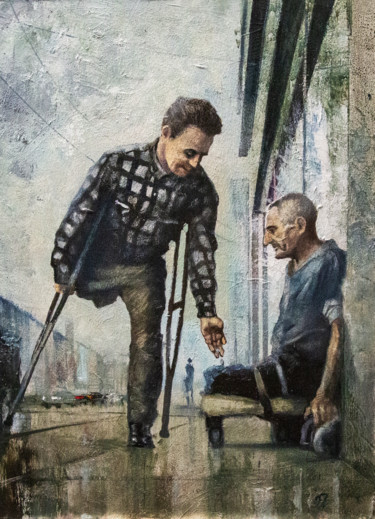 Картина под названием "Полное понимание" - Андрей Яковлев, Подлинное произведение искусства, Масло Установлен на Деревянная…
