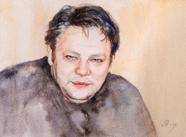 Картина под названием "Портрет ушедшего др…" - Андрей Яковлев, Подлинное произведение искусства, Акварель