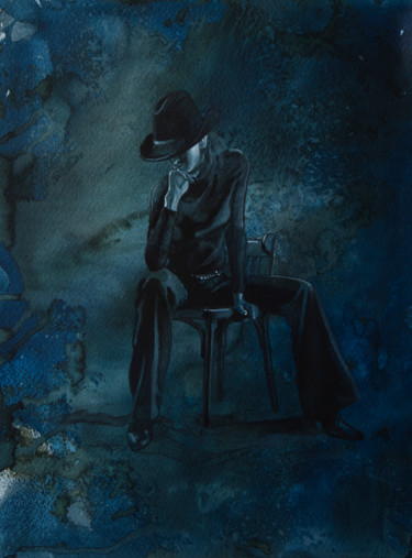 Картина под названием "Сумерки" - Андрей Яковлев, Подлинное произведение искусства, Акварель