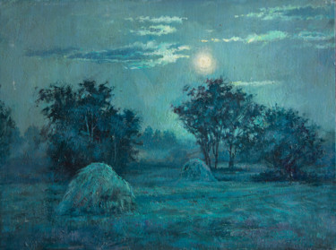 Malerei mit dem Titel "Белая ночь на Север…" von Andrei Iakovlev, Original-Kunstwerk, Öl