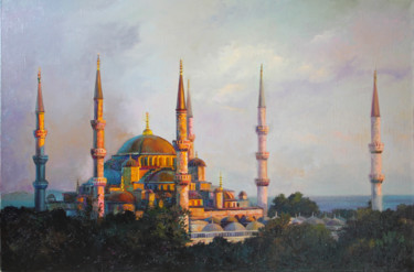 Картина под названием "СултанАхмет мечеть" - Андрей Яковлев, Подлинное произведение искусства, Масло Установлен на Деревянна…