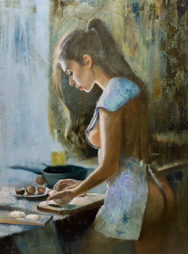 Painting titled "Первое брачное утро" by Andrei Iakovlev, Original Artwork, Oil
