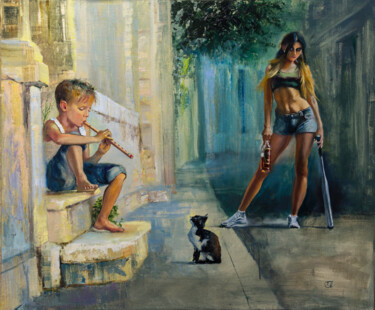Painting titled "Волшебство музыки" by Andrei Iakovlev, Original Artwork, Oil