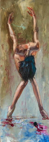 Pintura titulada "Танцы на стеклах" por Andrei Iakovlev, Obra de arte original, Oleo