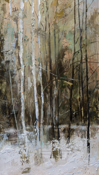 Pintura titulada "Зимняя зарисовка" por Andrei Iakovlev, Obra de arte original, Oleo