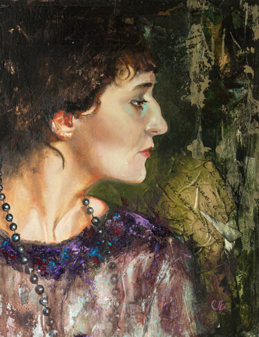 Картина под названием "Портрет поэтессы" - Андрей Яковлев, Подлинное произведение искусства, Масло