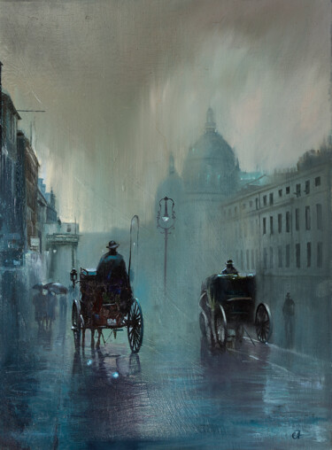 Картина под названием "Старый Лондон" - Андрей Яковлев, Подлинное произведение искусства, Масло
