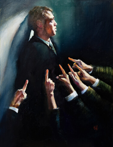 Картина под названием "Всеобщее презрение" - Андрей Яковлев, Подлинное произведение искусства, Масло