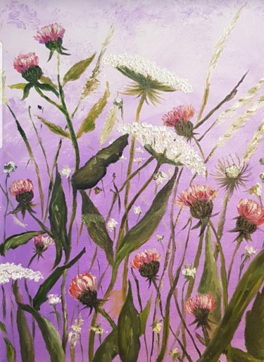 Malerei mit dem Titel "wildflowers" von Andrey Podvolotsky, Original-Kunstwerk, Öl