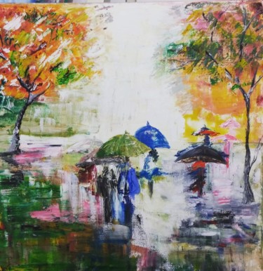 Картина под названием "Зонты" - Andrey Podvolotsky, Подлинное произведение искусства, Акрил