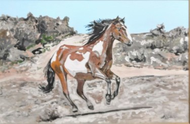 Картина под названием "Mustang" - Andrey Schukin, Подлинное произведение искусства, Акрил